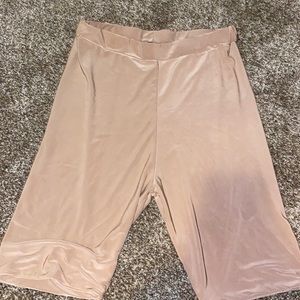 tan biker shorts- pretty little thing